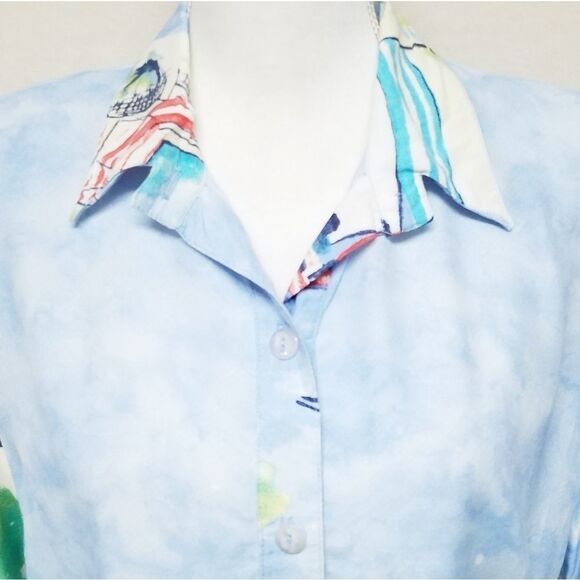 VINTAGE 80s SeaSuns Hawaiian Seaside Cropped Top - Picture 2 of 8